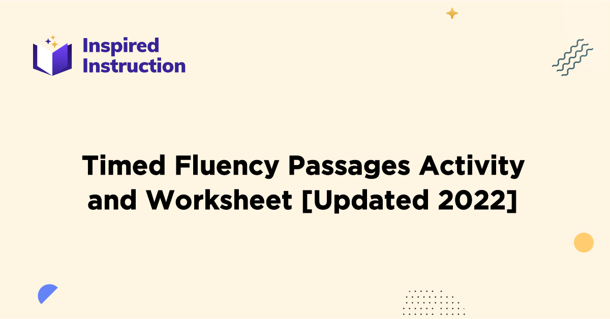 Timed Fluency Passages Activity And Worksheet Updated 2022